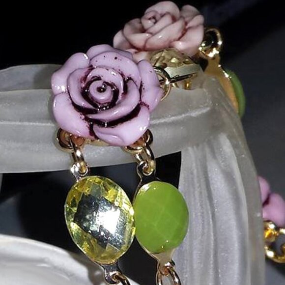 TDD Custom Made One Size Fits Most Floral Rose Bracelet - Picture 2 of 4